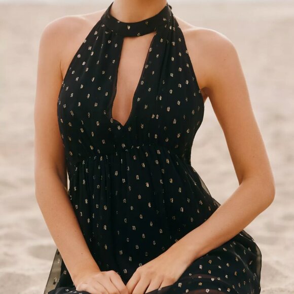 Celandine Beach Disco Plunging Maxi Dress - Picture 1 of 6